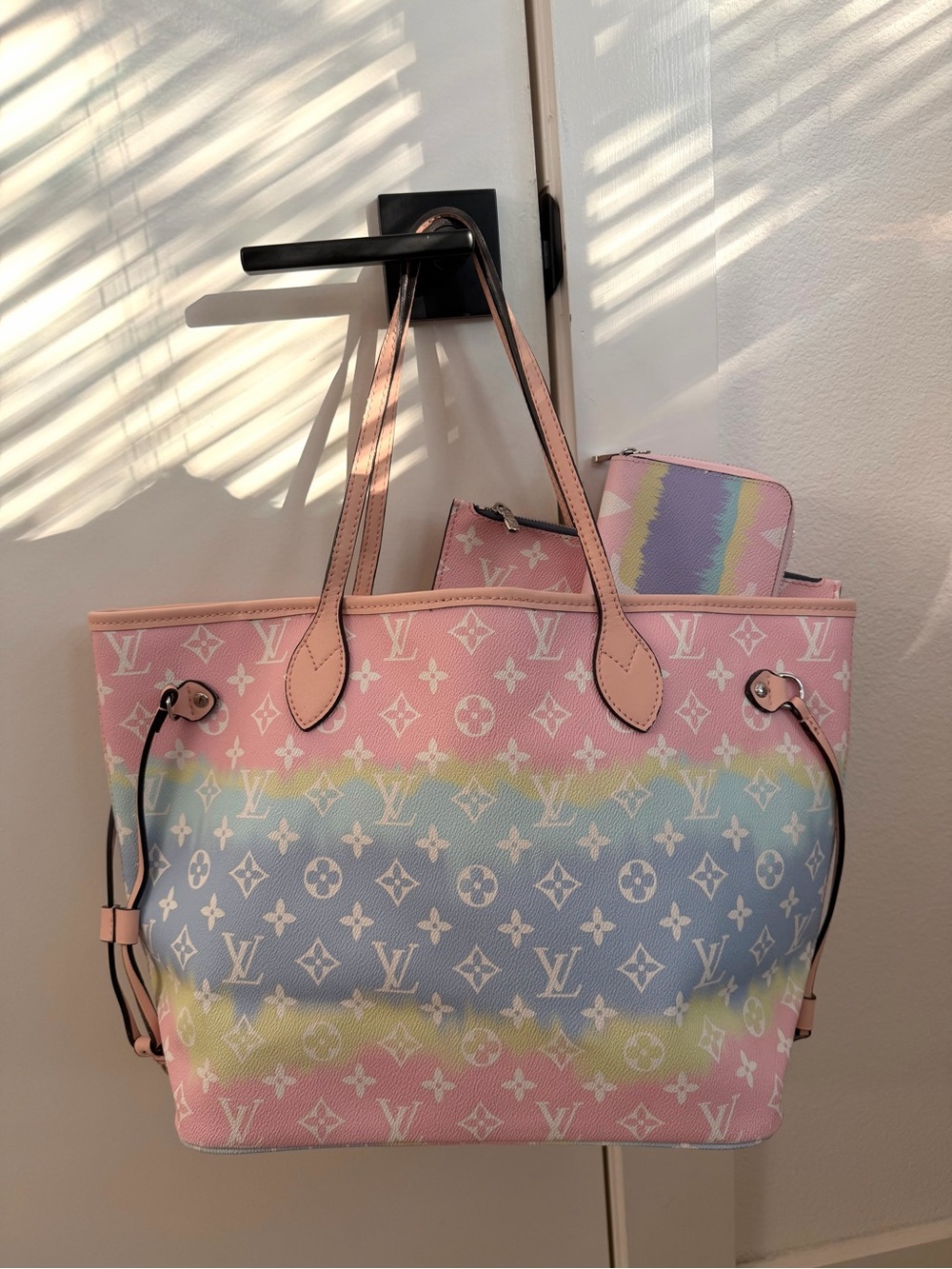 Louis Vuitton Pink Multi Pastel Monogram Canvas Tote with Pouch